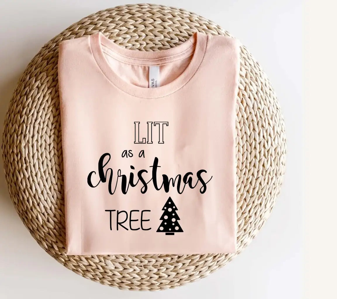 Funny Christmas Tree SVG Quote Bundle - Lit As A Christmas Tree SVG