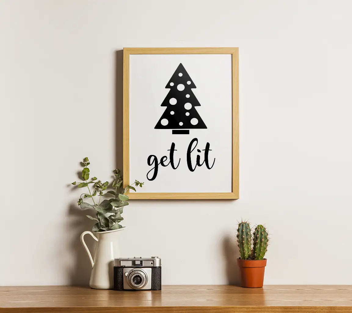 Funny Get Lit  Christmas Tree SVG Cut File SVG