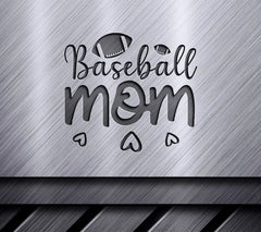 Funny Baseball Mom with Football SVG - White Background SVG