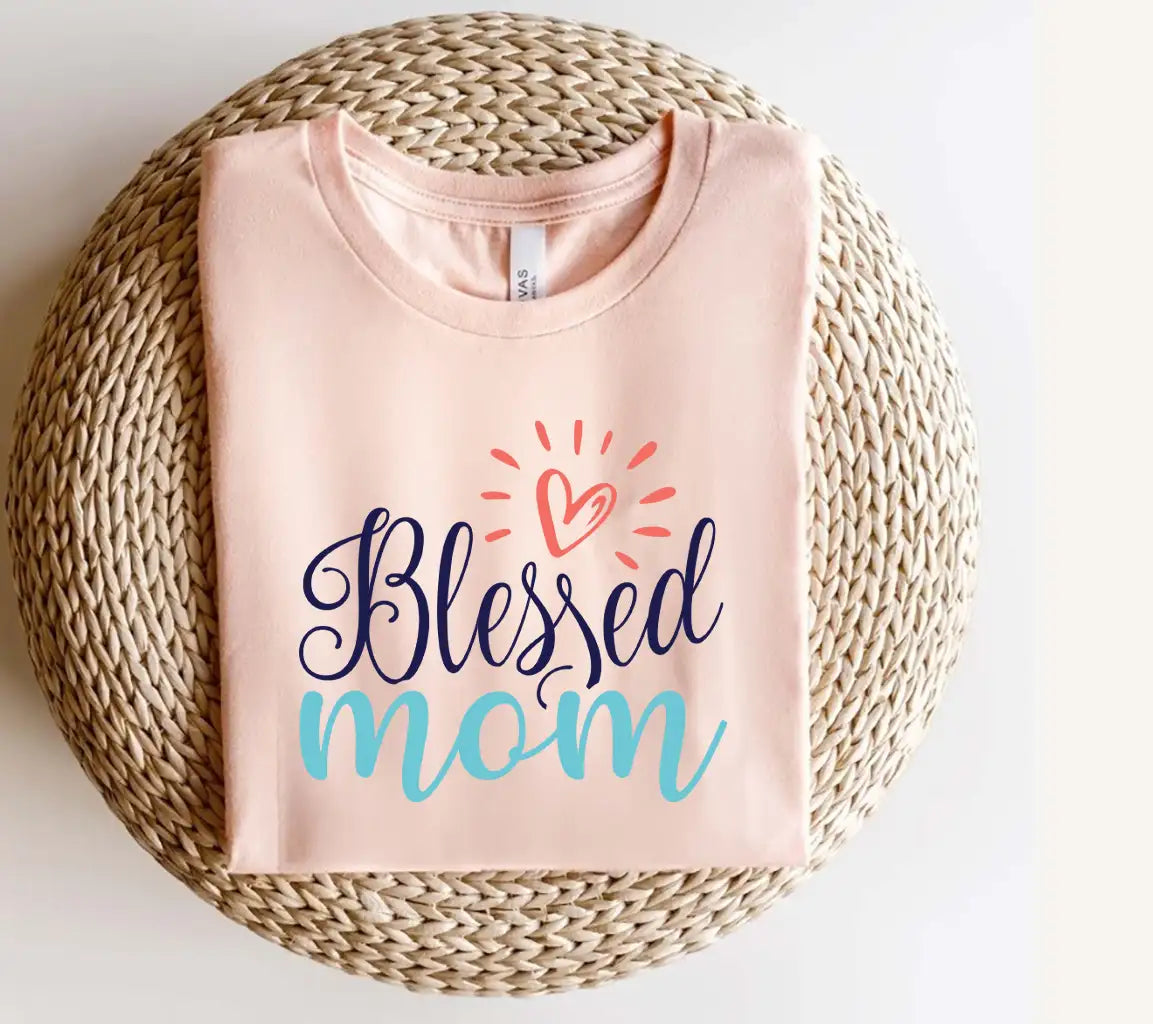 Blessed Mom SVG with Heart - Funny Mom Design SVG