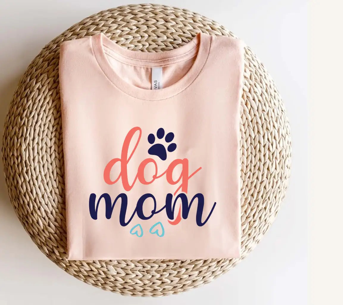 Funny Dog Mom SVG with Paw Print and Hearts - Mom Life Design SVG