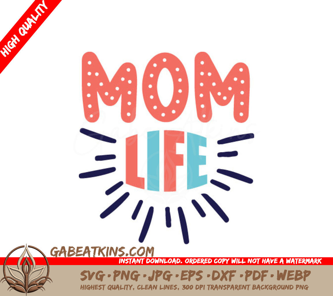 Funny Mom Life SVG Mom Surrounded by Light Rays SVG