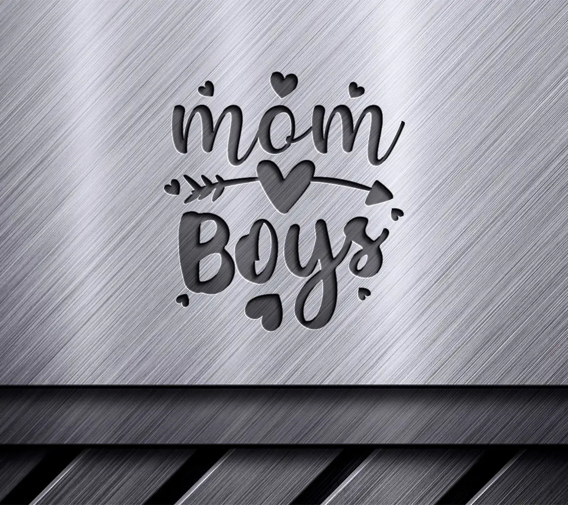 Mom of Boys SVG with Hearts & Arrow - Funny T-Shirt Design SVG