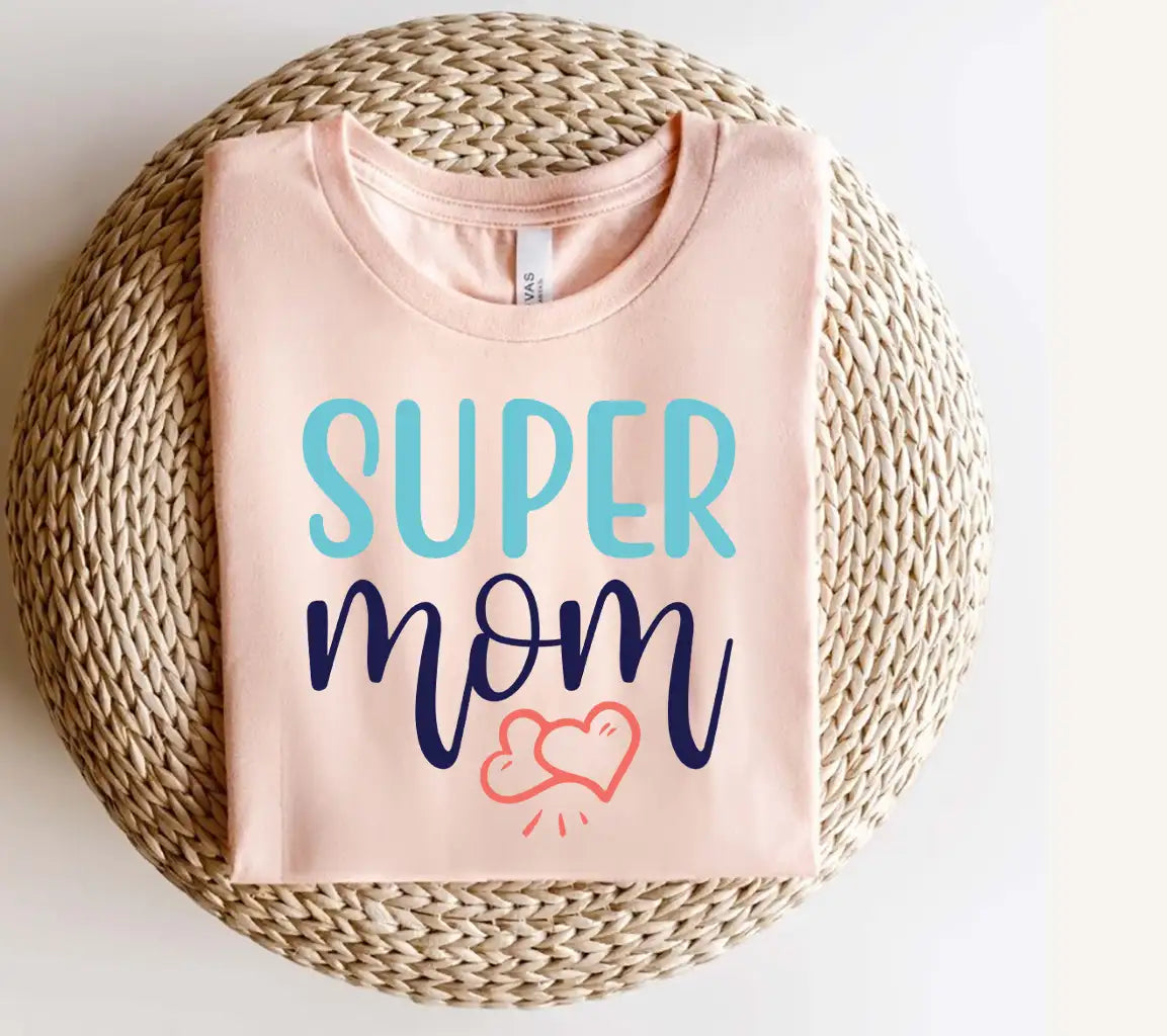 Super Mom SVG with Hearts - Funny Mom Design SVG