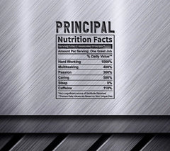 Funny Principal Nutrition Facts SVG - Serving Size 1 Awesome Principal SVG