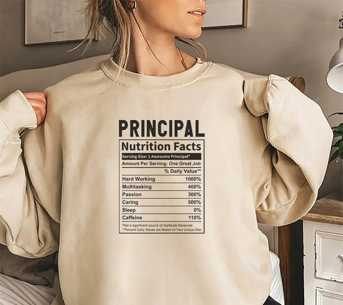 Funny Principal Nutrition Facts SVG - Serving Size 1 Awesome Principal SVG