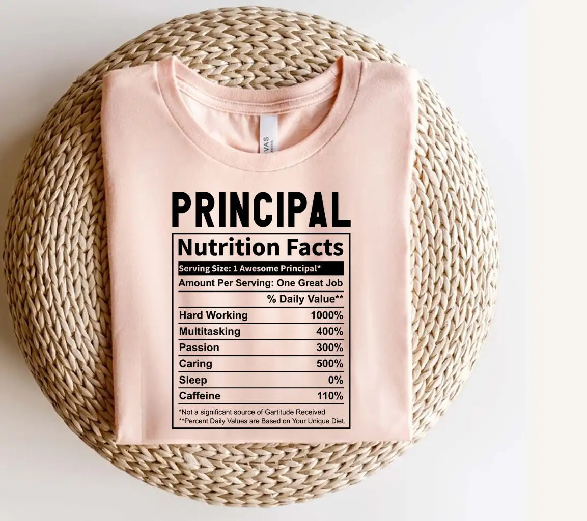 Funny Principal Nutrition Facts SVG - Serving Size 1 Awesome Principal SVG