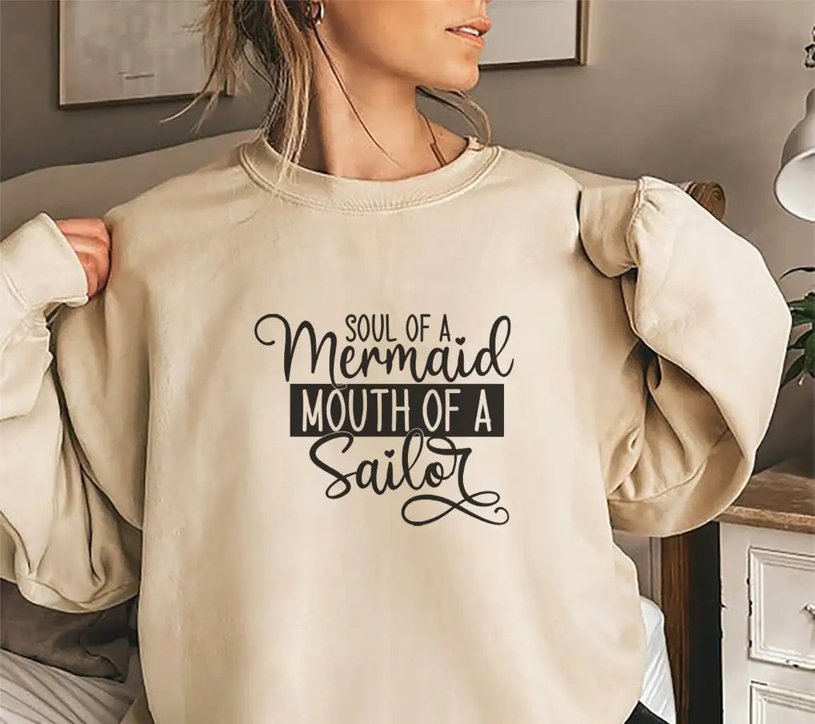 Soul of a Mermaid, Mouth of a Sailor SVG - Funny Quote Design SVG