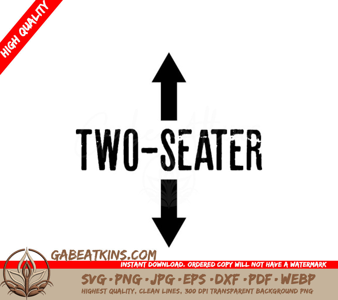 Two-Seater SVG - Funny  Sign with Arrows SVG