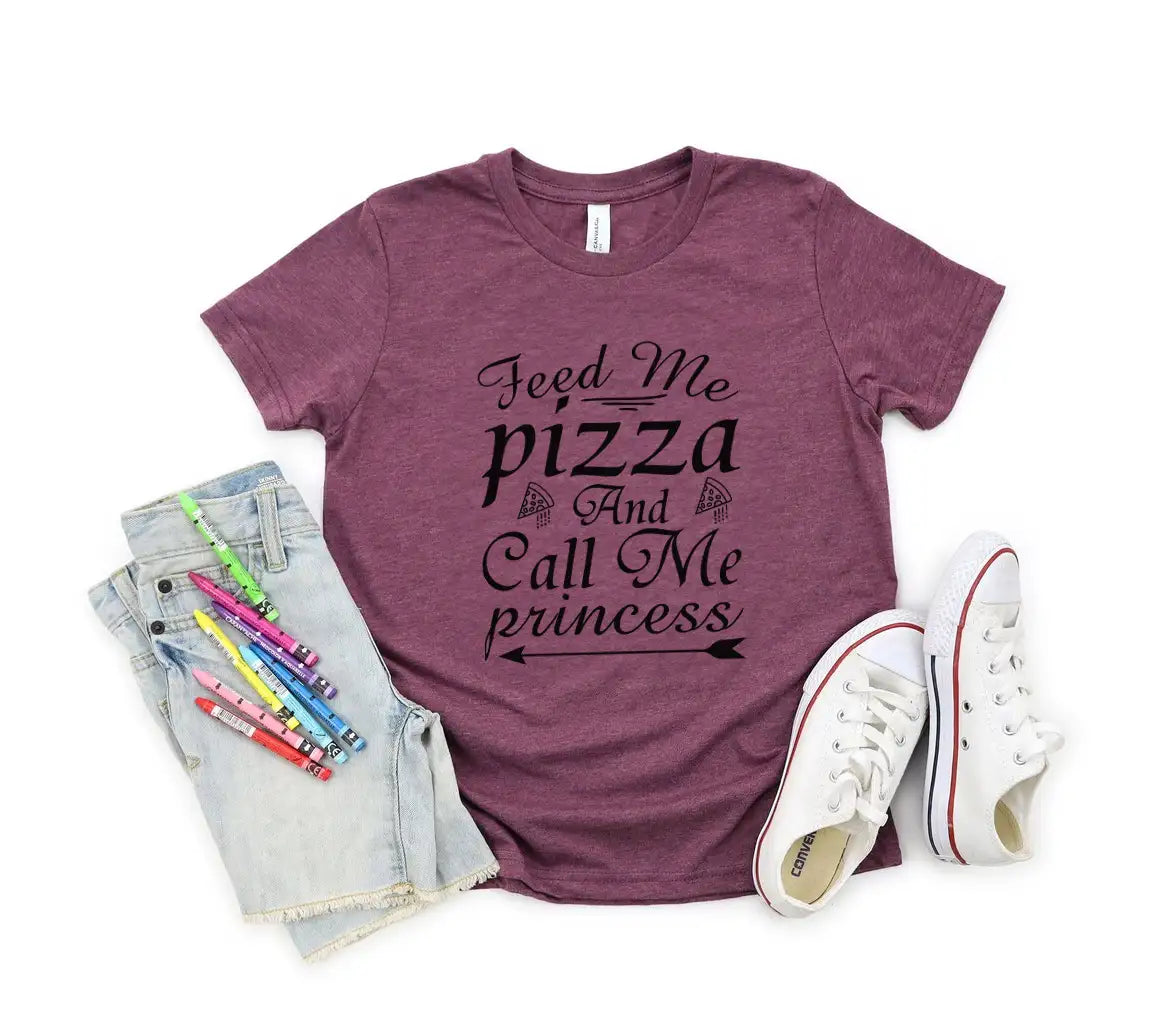 Funny Feed Me Pizza & Call Me Princess  SVG Design SVG