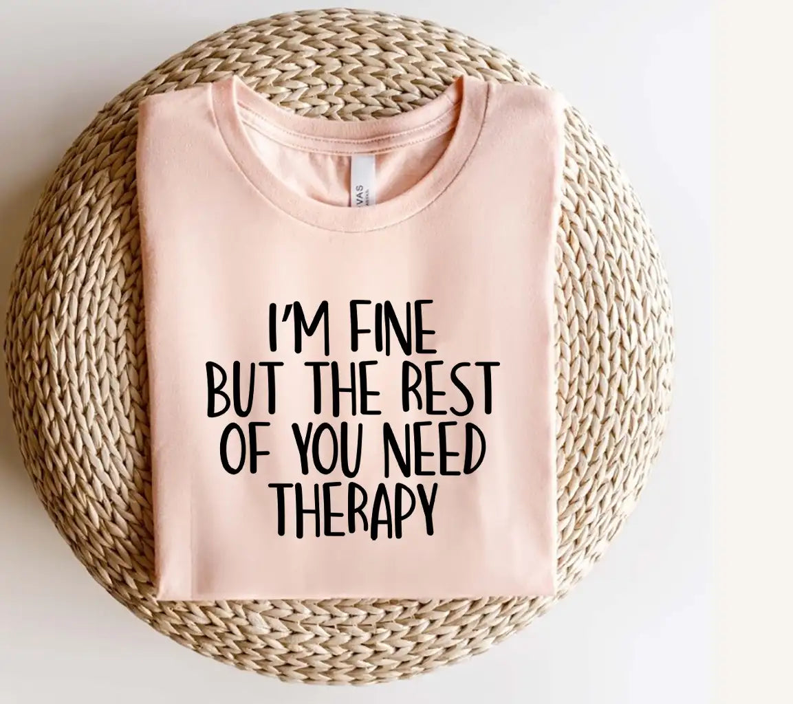 Funny Im Fine SVG - Work Therapy Quote SVG