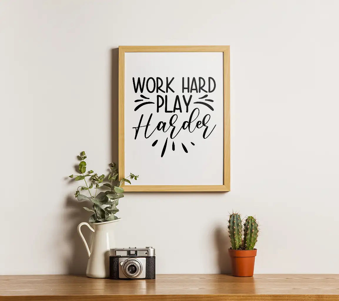 Work Hard Play Harder SVG - Funny  Design SVG