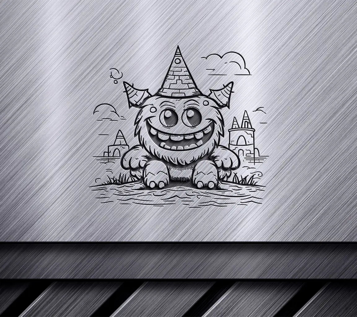 Funny Monster in Pyramid Hat -  SVG Illustration SVG