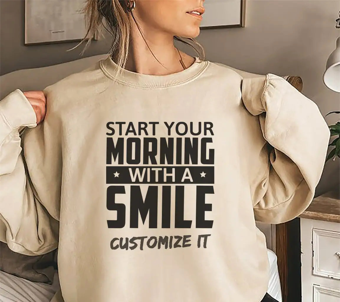 Start Your Morning With A Smile SVG -  Funny Quote Sign SVG