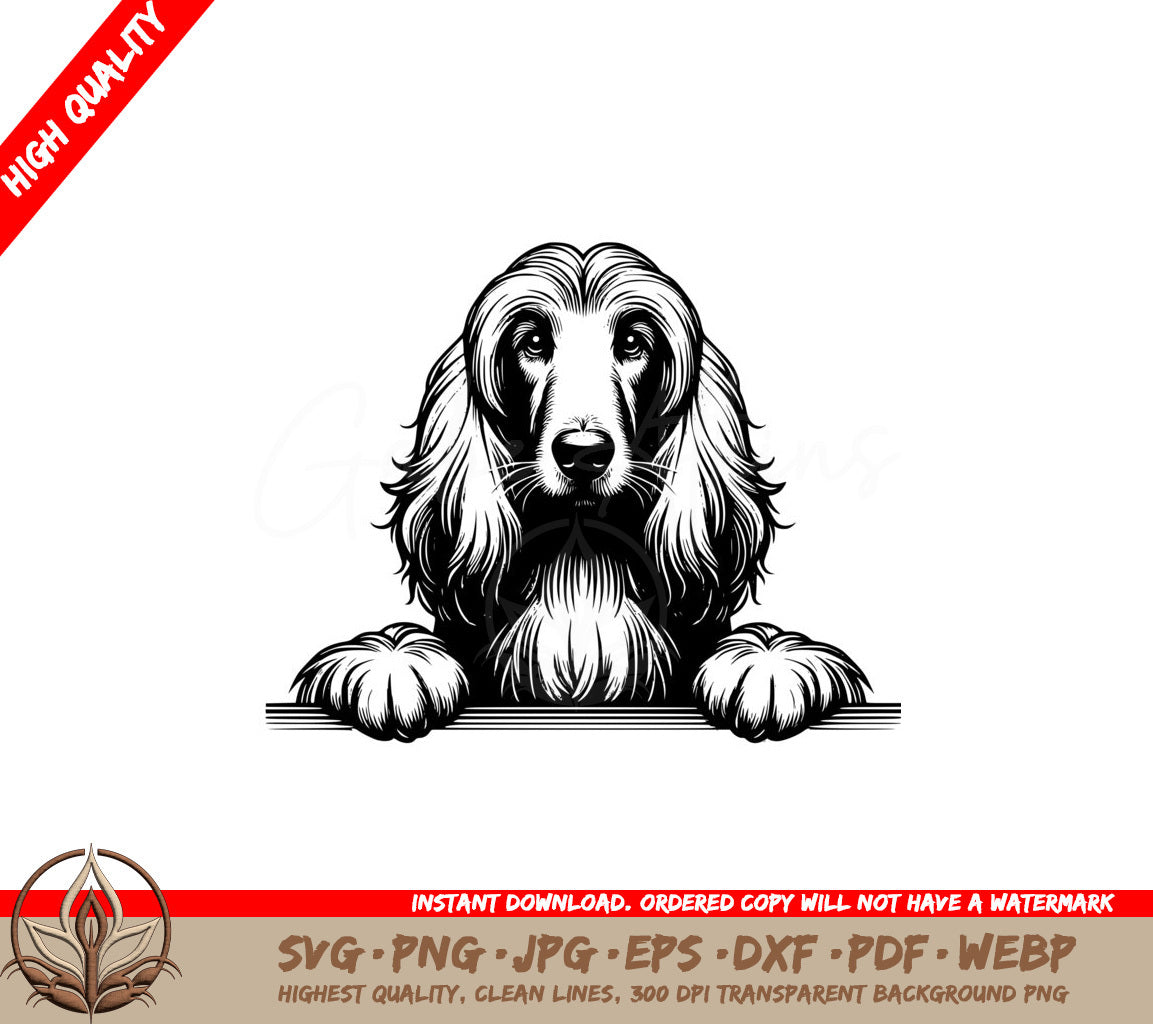 Furry Afghan Hound Friend SVG