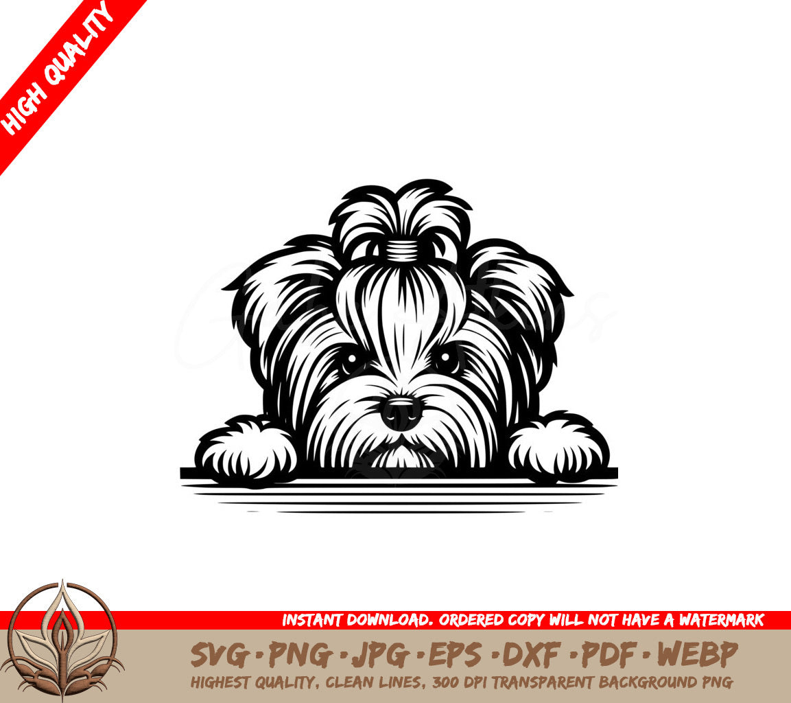 Fuzzy Biewer Terrier Charm SVG - Digital File - Multiple Formats