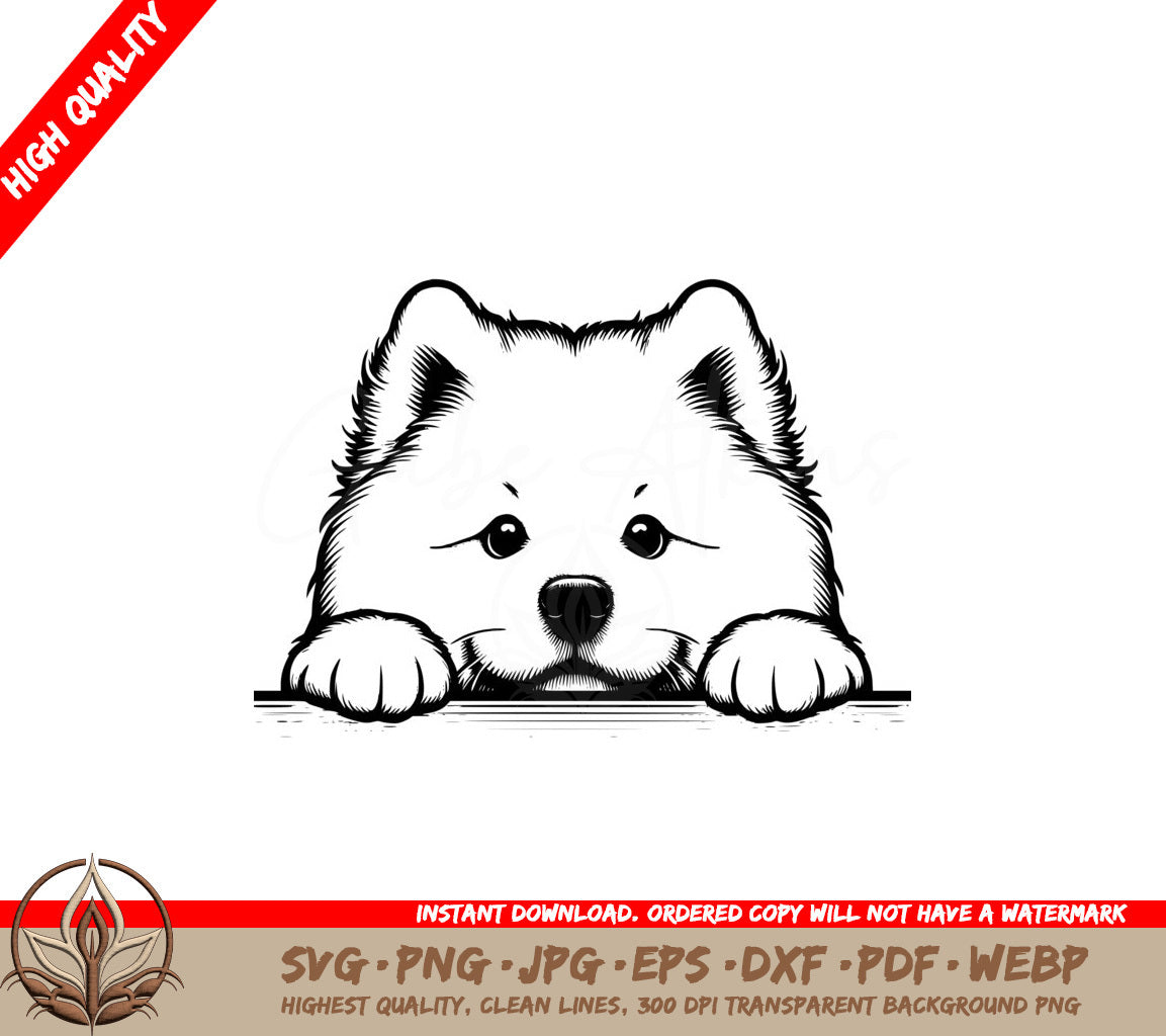 Fuzzy Samoyed SVG - Digital Product in Multiple File Formats