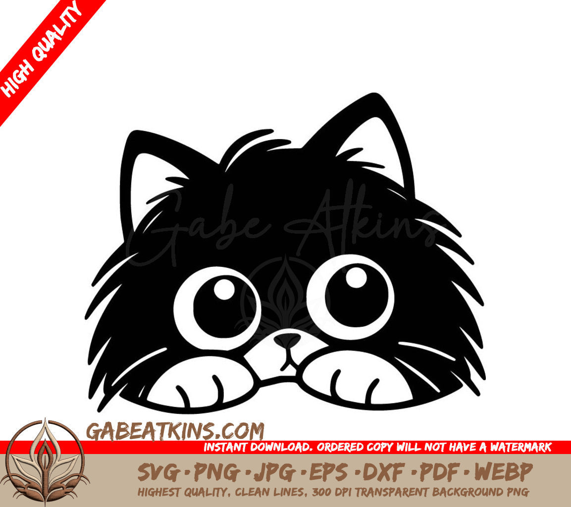  A Cat With Big Eyes SVG - Fuzzy Whisker Magic SVG