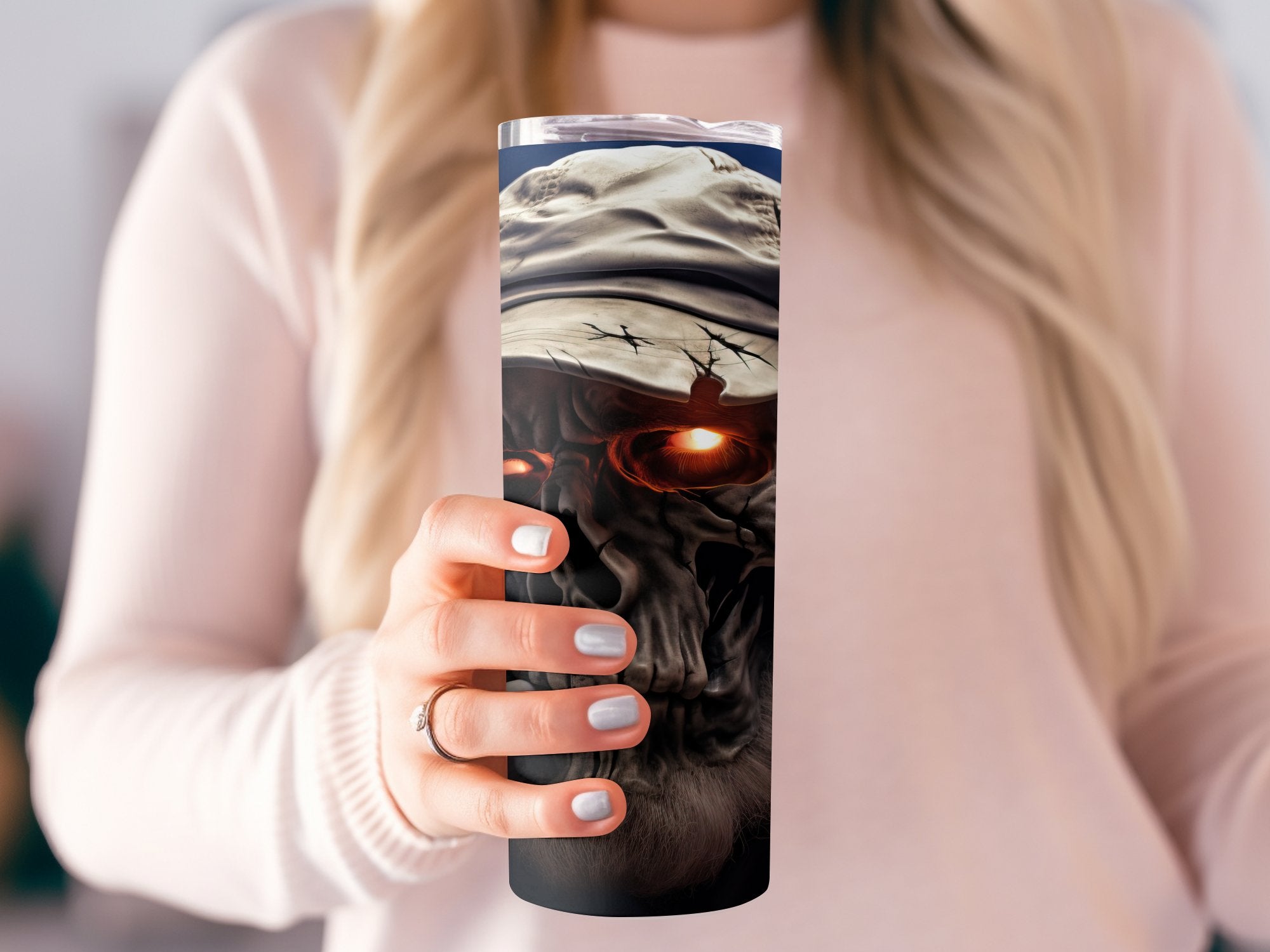 Rugged Marine Skull: Patriotic 20oz Tumbler Wrap Sublimation Design PNG - Gabe Atkins Designs