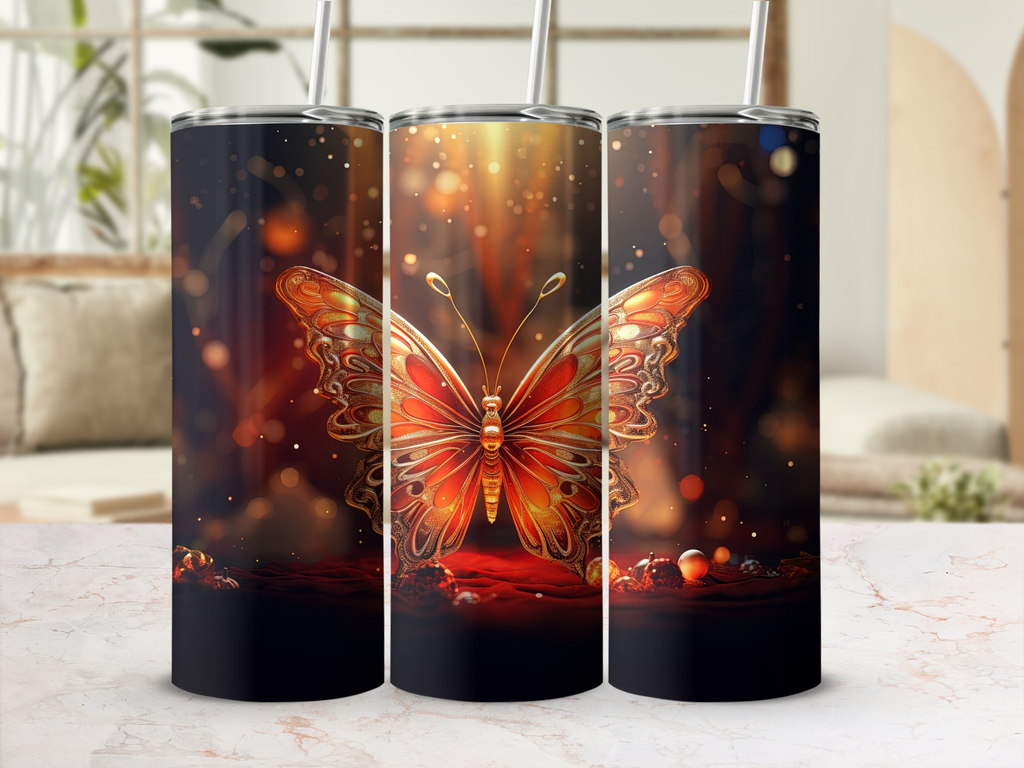 Christmas Butterflies Tumbler Wrap Bundle - 10 Different Designs