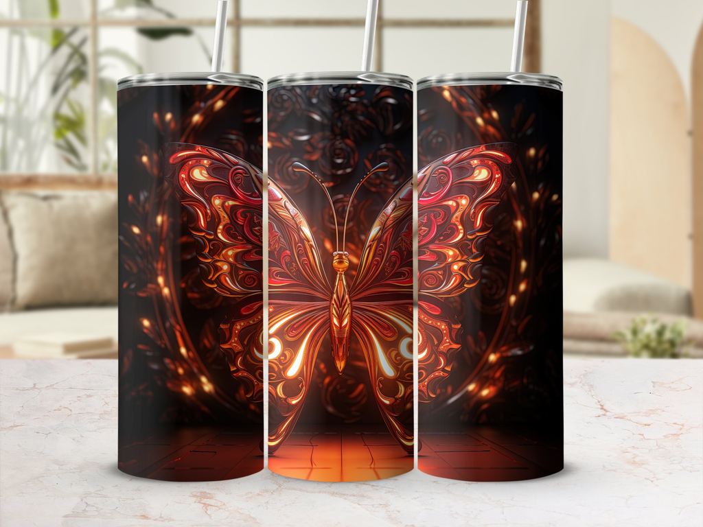 Christmas Butterflies Tumbler Wrap Bundle - 10 Different Designs