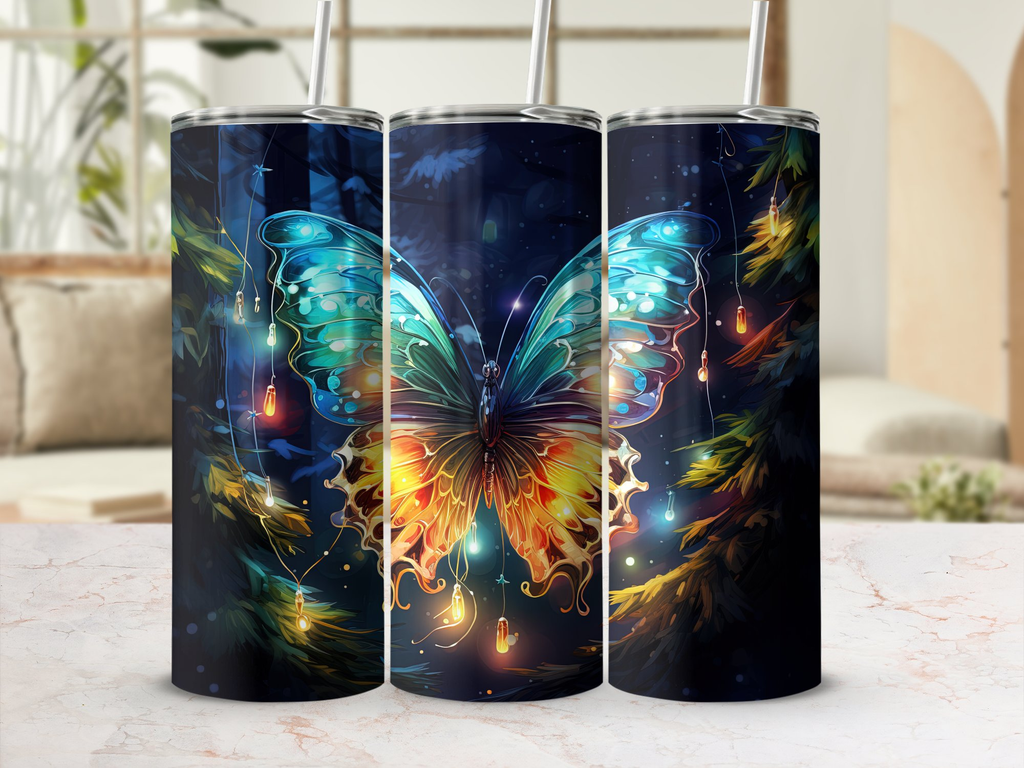 Christmas Butterflies Tumbler Wrap Bundle - 10 Different Designs