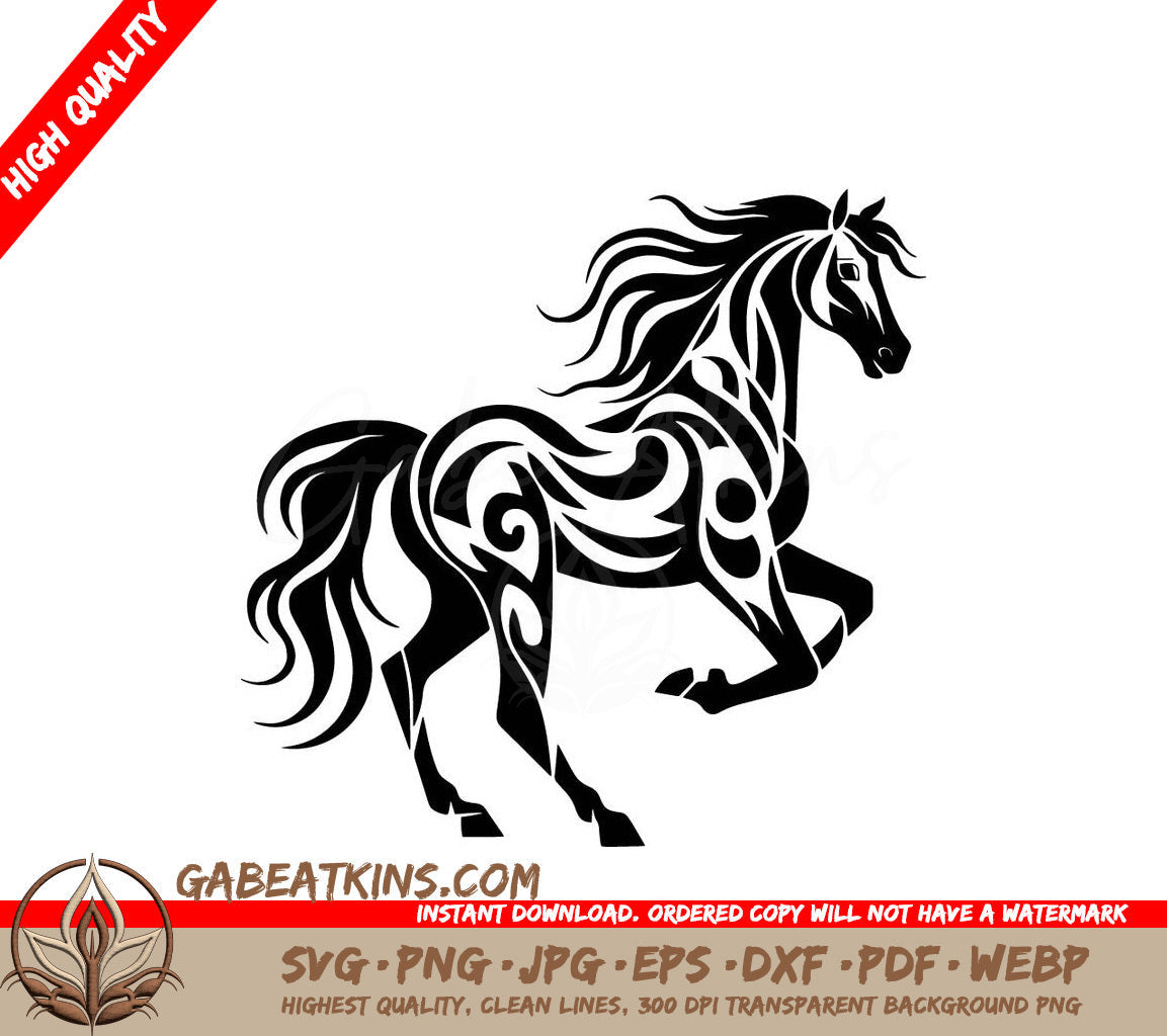  A Horse With A Long Mane SVG - Galant Steed SVG