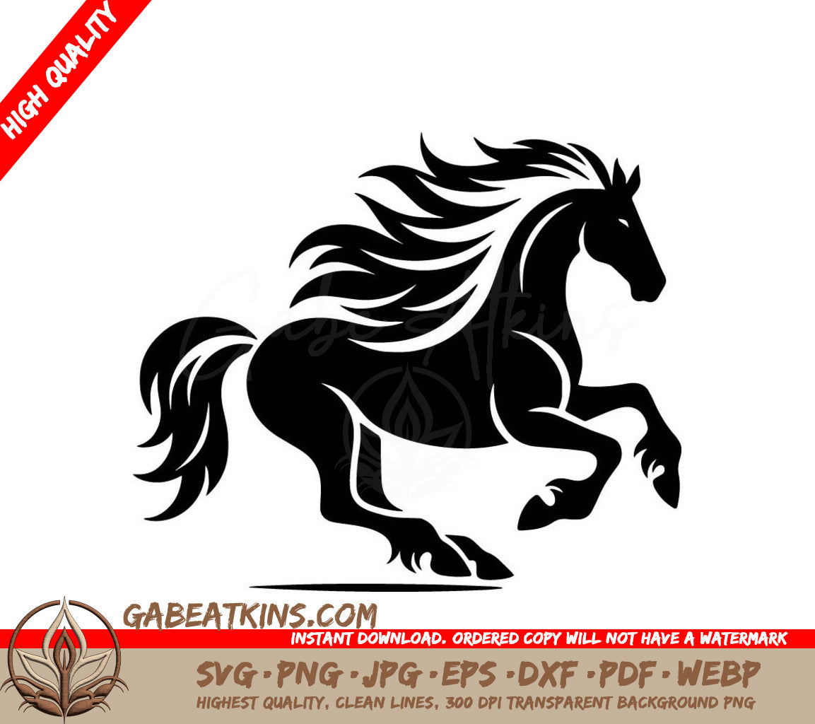  A Horse With A Long Mane SVG - Galloping Beauty SVG