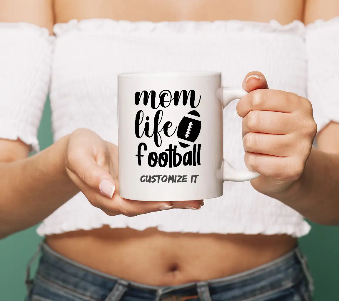 Mom Life Football Silhouette SVG - Game Day Design SVG