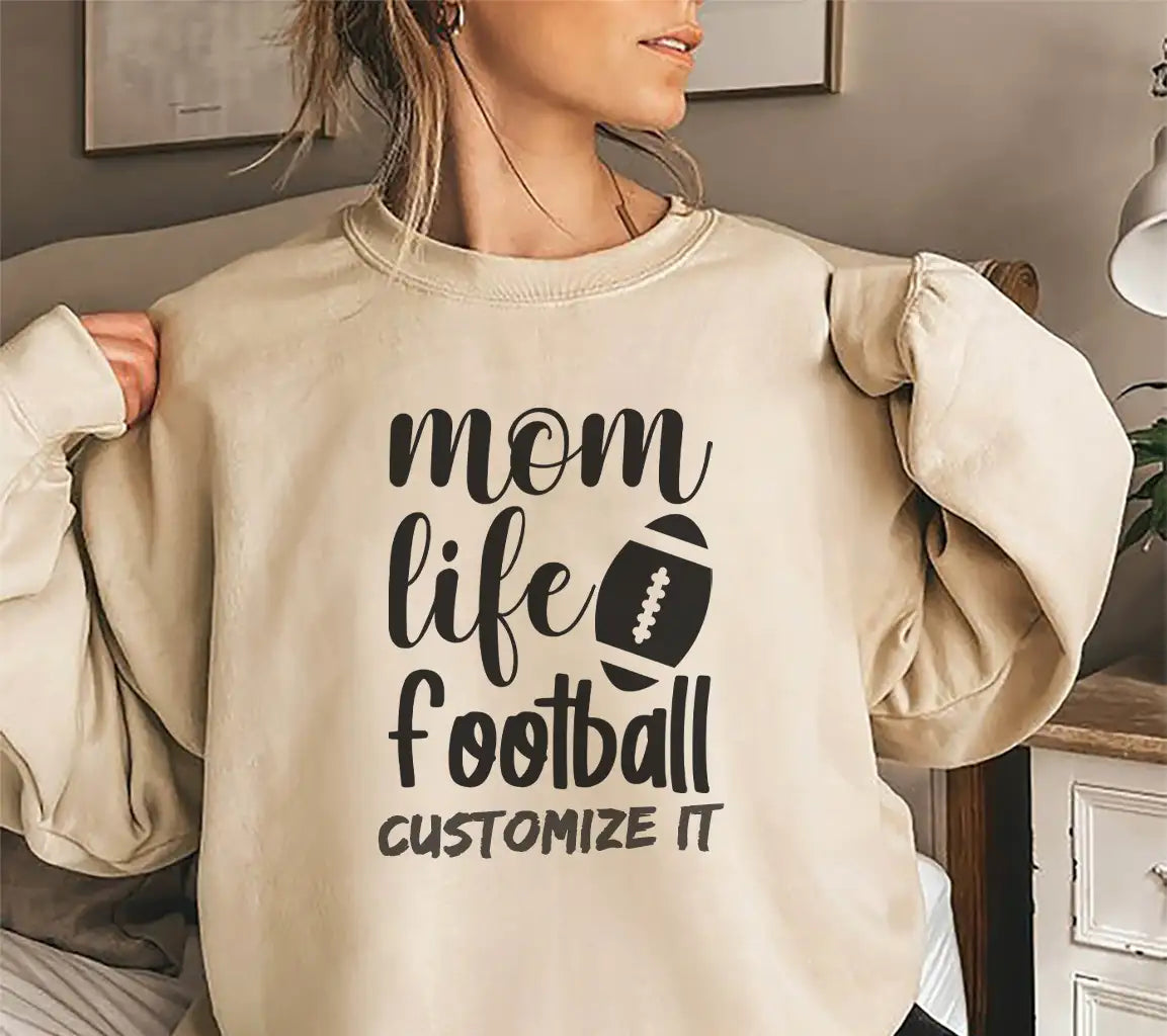 Mom Life Football Silhouette SVG - Game Day Design SVG