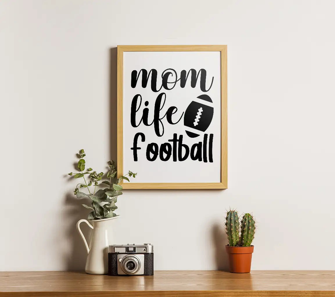 Mom Life Football Silhouette SVG - Game Day Design SVG