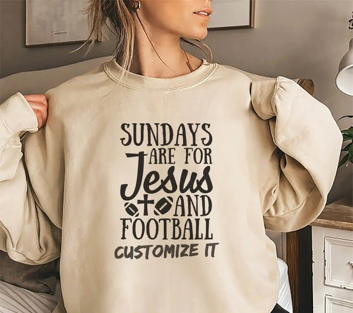 Sundays Are For Jesus And Football SVG - Game Day Design SVG