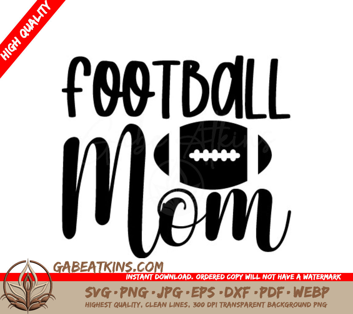 Football Mom Silhouette SVG - Game Day Design SVG