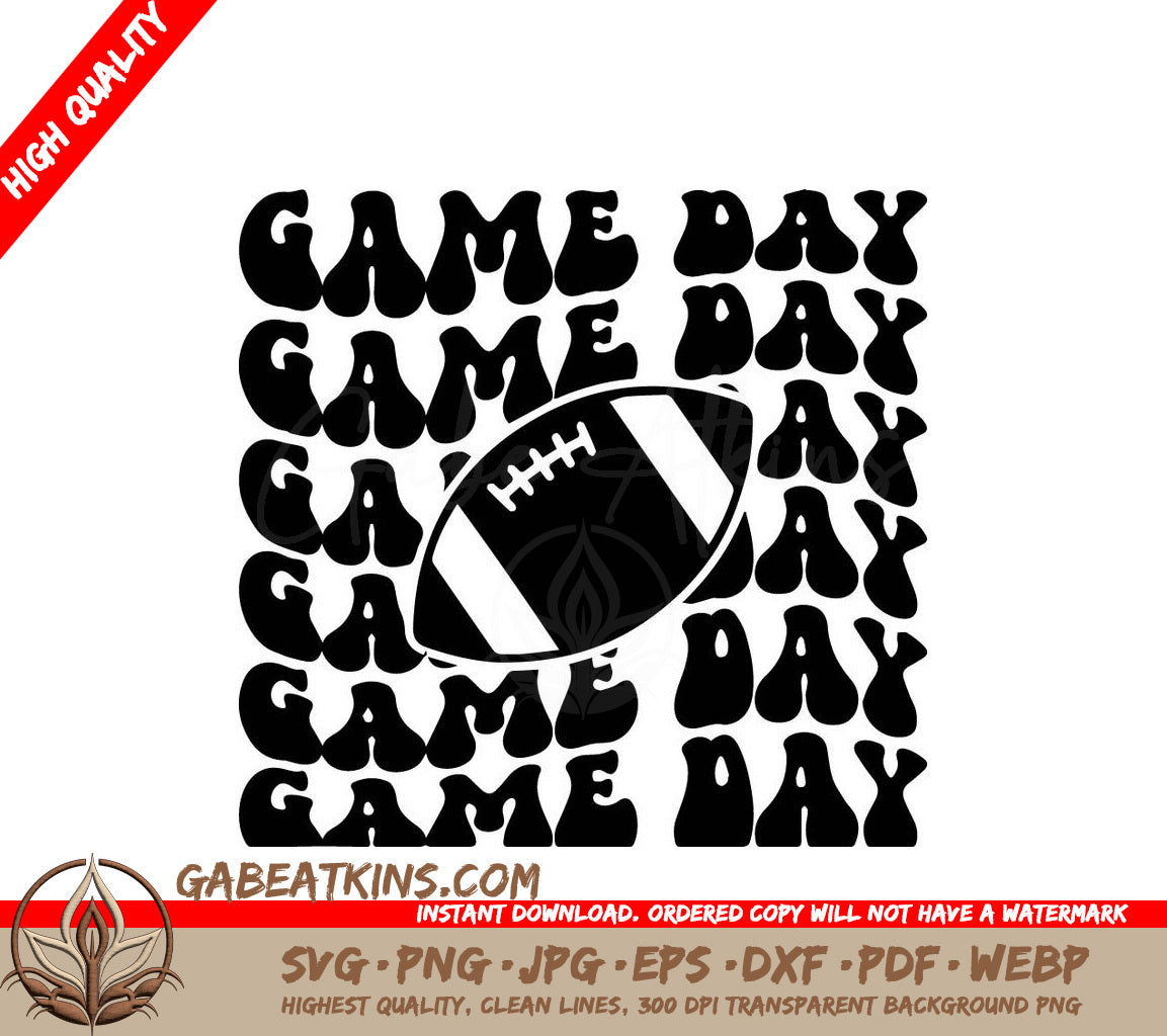 A Football Is Surrounded By The Words Game Day SVG - Game Day Football SVG SVG