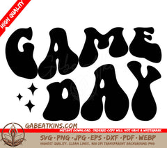 A Black And White Logo That Says Game Day SVG - Game Day SVG SVG