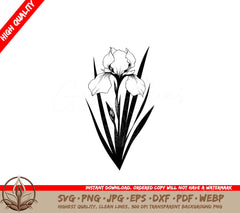 Garden Iris Bloom SVG - Digital Product in Multiple Formats