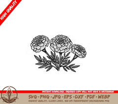 Garden Marigold Trio SVG - Digital Product File Formats