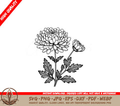 Gentle Chrysanthemum SVG - Digital Art in Various File Formats