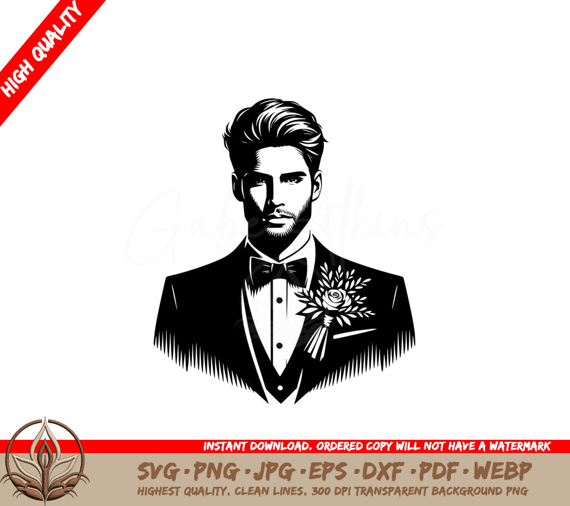 Gentleman in Tuxedo SVG Product | Multiple File Formats