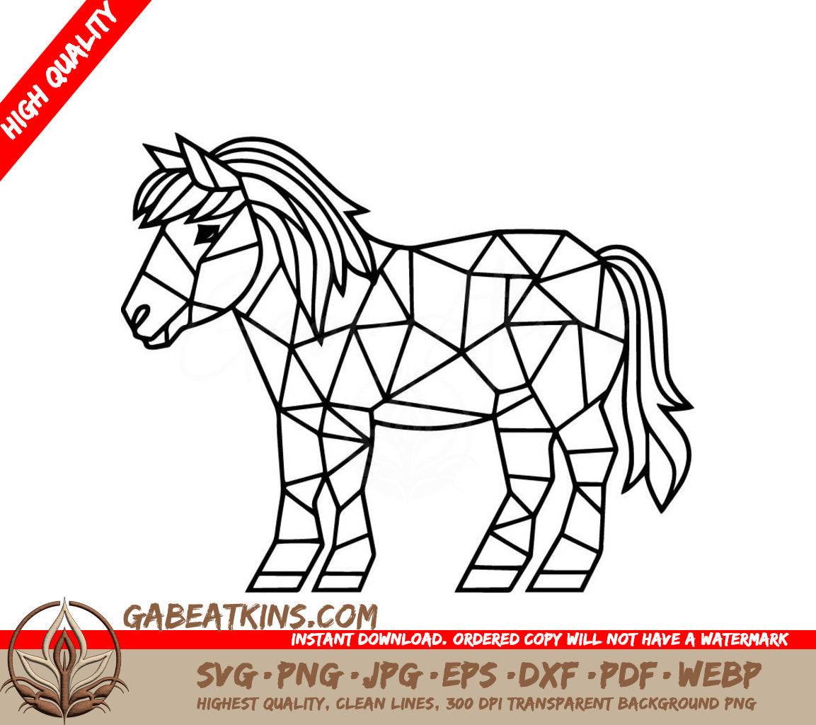  A Horse Made Of Triangles SVG - Geometric Horse SVG