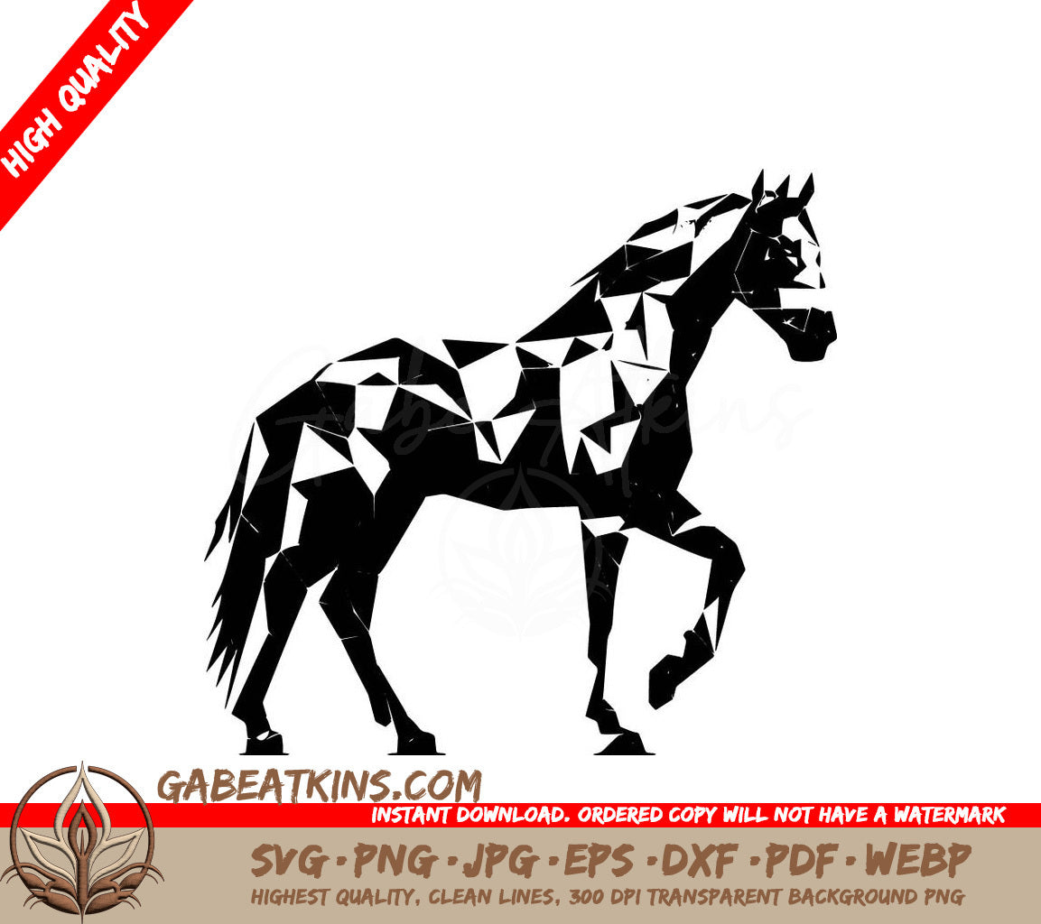  A Horse Made Of Triangles SVG - Geometric Steed SVG