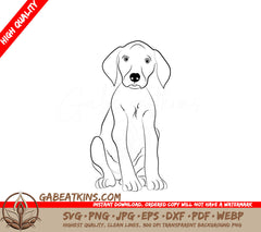 German Shorthaired Pointer Puppy Sitting SVG -  Drawing SVG