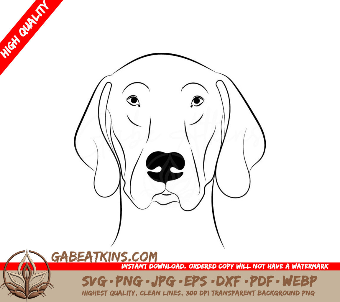 German Shorthaired Pointer Dog Face SVG -  Drawing SVG