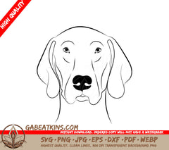 German Shorthaired Pointer Dog Face SVG -  Drawing SVG