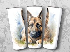 German Shepherd Dog Relaxing in Nature 20Oz Tumbler Wrap Sublimation D | Nature 20Oz Tumbler Wrap Sublimation Design