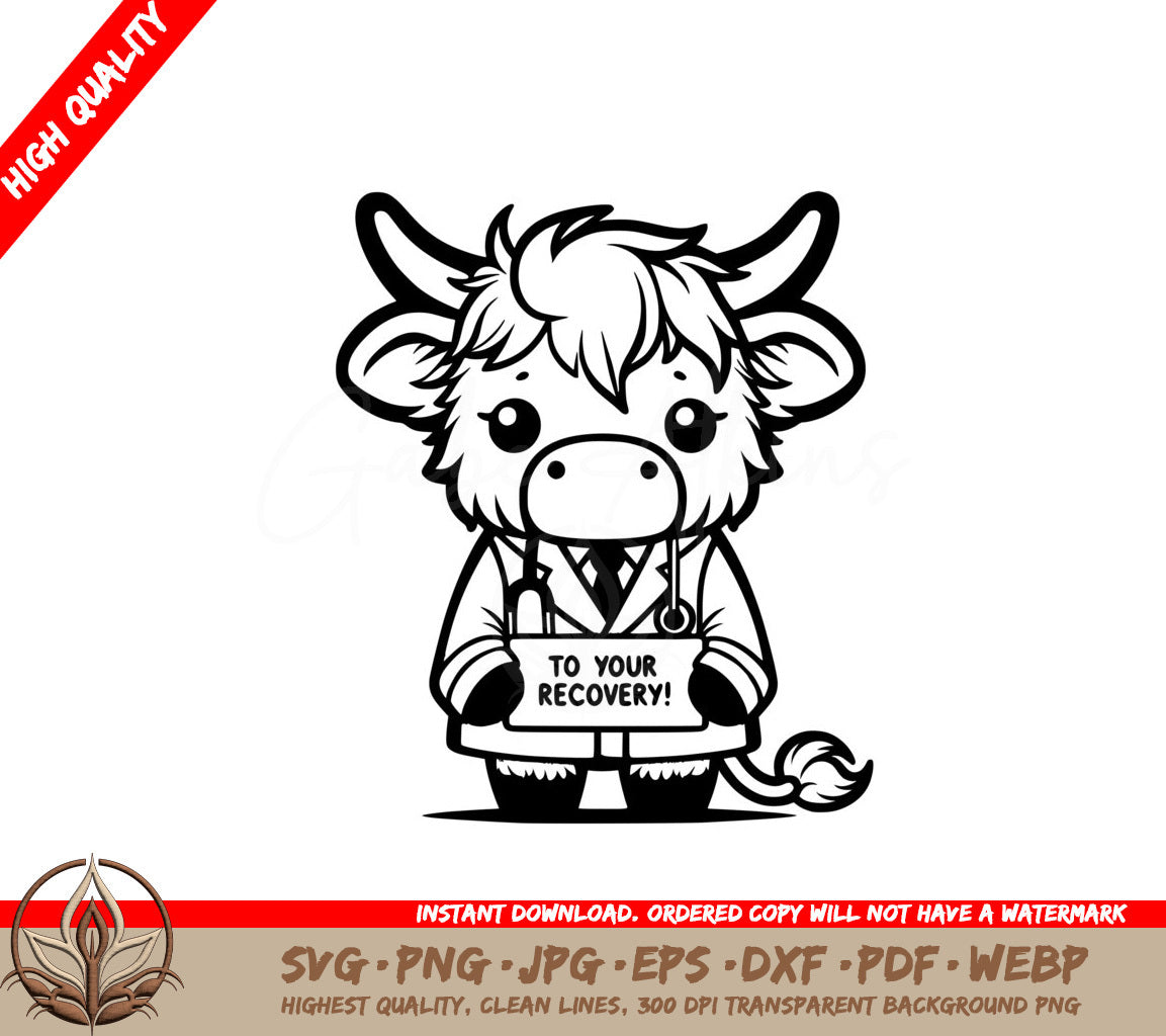 Get-well Cow SVG for Multiple File Formats