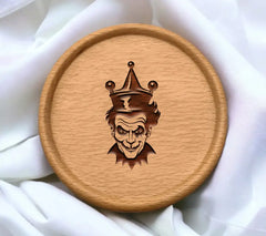 ## Ghastly Grinning Joker Crown SVG - Creepy Clown Emblem SVG