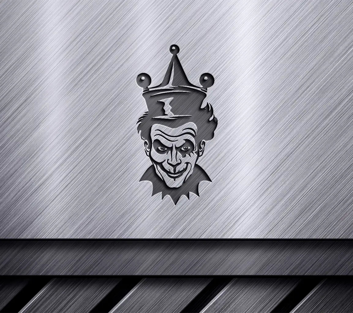 ## Ghastly Grinning Joker Crown SVG - Creepy Clown Emblem SVG