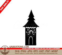 Halloween House & Tree Silhouettes -  SVG SVG