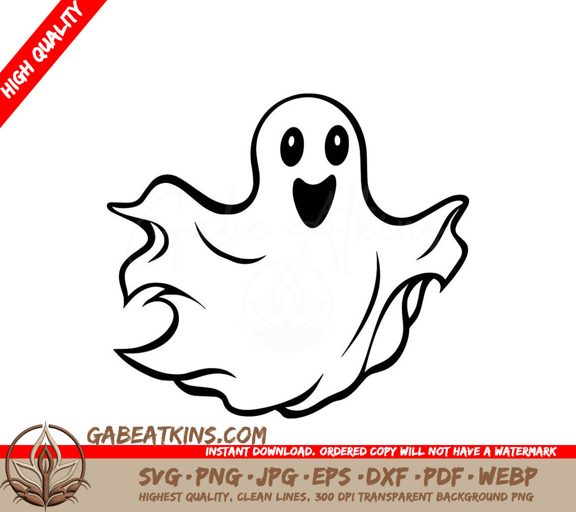 A Black And White Drawing Of A Ghost With Its Mouth Open